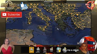 Euro Truck Simulator 2 149 Map of Eurafrica v27 and ROEXTENDED 395 premium Combination Maps [upl. by Resiak216]