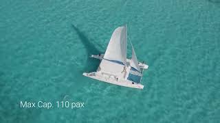 Catamaran Isla Contoy 65 ft ⛵Cancun Catamaran Rental Mexico amp Tour Isla Mujeres  AMAZONA [upl. by Enneiviv]