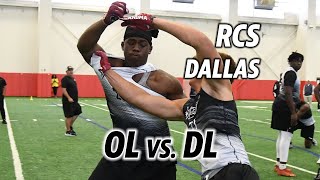 Rivals Camp Series Dallas OL vs DL part one [upl. by Aramahs]