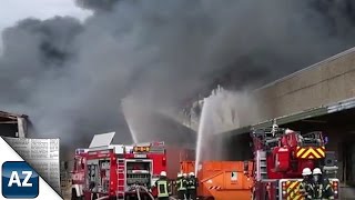 HeidesheimUhlerborn Großbrand in Lagerhalle [upl. by Goodhen]