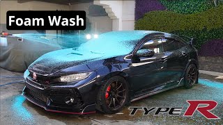 2020 Honda Civic Type R FK8  Foam Wash amp Protect  EXTERIOR Detailing ASMR  1\2 [upl. by Koppel]