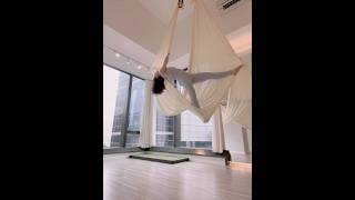 𝔽𝕝𝕠𝕒𝕥𝕚𝕟𝕘 𝕆𝕟 𝔸𝕚𝕣  Basic Aerial Yoga Flow aerialyoga aerialyogaflow [upl. by Melody]