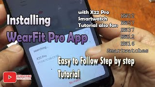 Installing WearFit Pro app in Android with X22 Pro Smartwatch HW22HW57HW37HW12HW16 and M16 Plus [upl. by Artnoed]