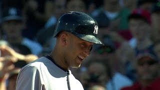 Derek Jeter exits to an ovation after final atbat at Fenway Park [upl. by Anazraf]