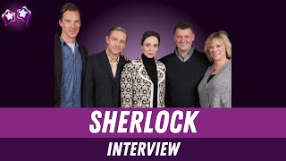 Sherlock BBC TV Cast Interview Benedict Cumberbatch Martin Freeman Amanda Abbington Steven Moffat [upl. by Namyl]