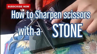 PAANO MAGHASA ng GUNTING  ep12  How to sharpen a scissors with a Stone [upl. by Sloan]