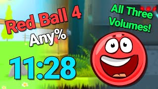 All Red Ball 4 Flash Volumes Speedrun in 1128 2nd Place [upl. by Adaner611]