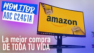 EL MONITOR mas barato de 165hz de AMAZON  AOC C24G1A  Unboxing y Review Gamer  24quot pulgadas [upl. by Amelina]