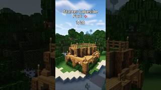 Starter Lakeside Fort 🏰 minecraft mojang minecraftbuilding cozyminecraft [upl. by Syl]