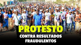 MOÇAMBIQUE Marcha de reivindicação contra resultados fraudulentos anunciados pela CNE [upl. by Bromleigh]