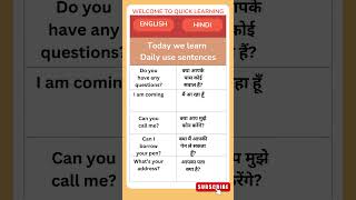 English speaking practice Hindi vocabulary daily use English hindi Daily use english 34 [upl. by Ycaj]