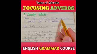 Focusing Adverbs  English Grammar [upl. by Eenafets579]