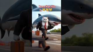 Ayah kucing bawa ikan HIU 💥😂 kucingkomedi funny funnycats [upl. by Kellby]