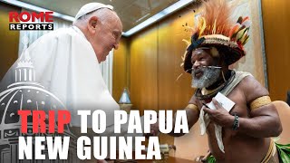 Pope prepares for trip to Papua New Guinea by meeting with indigenous leader [upl. by Leksehcey]