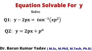 Equation solvable for y in Hindi  first order and higher degree  part 3 [upl. by Tubb444]