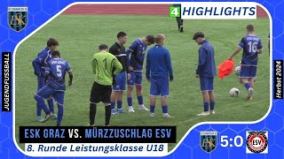 🔷 U18L ⚽️ ESK Graz 🆚 Mürzzuschlag ESV vom 13102024 [upl. by Cinamod]