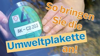 Umweltplakette anbringen so gehts I Kennzeichenboxde [upl. by Bauske469]