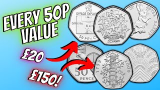 What is EVERY 50p Coin REALLY Worth UK Circulation [upl. by Darice]