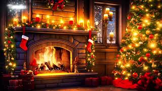 Classic Christmas Music with Fireplace 🎅🏼 Top Christmas Songs 🎄 Christmas Tree amp Holiday Sceneny [upl. by Ayin]