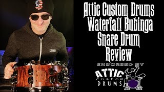 Attic Custom Drums Waterfall Bubinga Snare Drum Review  DrumAttic [upl. by Balough]