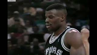 David Robinson amp Dennis Rodman Battle Larry Johnson amp Alonzo Mourning  Spurs  Hornets 1995 [upl. by Hulbert401]