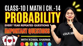 Important Questions of Probability  Class10  Chapter14  Math  NCERT 2425  Study at Gyan shala [upl. by Levan]