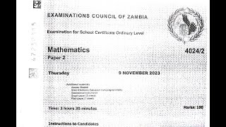 2023 G12 MATHEMATICS PAPER 2 INTERNAL Q1Q2 [upl. by Cull]