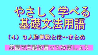 やさしく学べる文法用語（基礎編）（４） 3人称単数～まとめ 【英語主語】 [upl. by Llenahc]