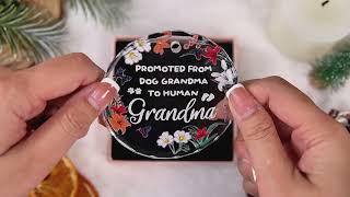 Gossby New Grandma Xmas Ornament  Promoted from Dog Grandma to Human Grandma  Soon to Be Grandma [upl. by Htaeh]