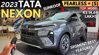 2023 Tata Nexon Facelift FEARLESS S PLUS Sunroof👌 Variant Review ✅Tata Nexon 2023 Top Model Review [upl. by Eimia]