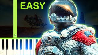 STARFIELD THEME  EASY Piano Tutorial [upl. by Fulbright421]