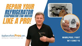 How To Replace WhirlpoolKitchenAidMaytag Refrigerator Evaporator Fan Motor W11396715 [upl. by Waylen]