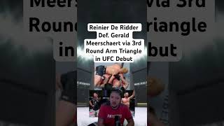 Reinier De Ridder Def Gerald Meerschaert via 3rd Round Arm Triangle in UFC Debut [upl. by Giorgi36]