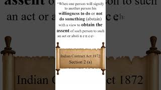 India Contract Act 1872 Section 2A proposal bcom businesslaw shorts [upl. by Lilahk131]