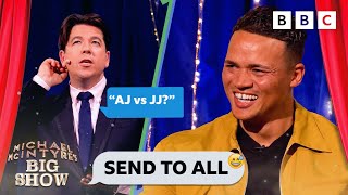 Send to All  Jermaine Jenas picks a fight with Anthony Joshua 😱🥊 Michael McIntyre’s Big Show [upl. by Annaor]