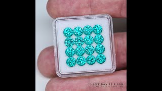 LAB Blue Green Garnet YAG 1895ct  16pc set– Yttrium Aluminum Garnet – Pulled Czochralski  6mm [upl. by Ytsenoh]