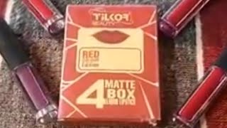 UNBOXING MATTE LIPSTICK 💄 RED EDITION PACK OF 4 SUPER LONG LASTING [upl. by Rehpotsirhcnhoj421]