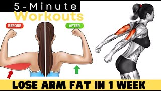 LOSE ARM FAT IN 1 WEEK ✔ 5 Minute Standing Workout [upl. by Weinberg599]