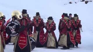 Lauberhorn ski race 2014 Wengen Patrouille Suisse carnival music [upl. by Ahaelam]