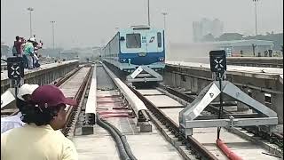 Kolkata metro rake dashes in to buffer while conducting emergency Braking test at Joka Depot [upl. by Ynottirb]