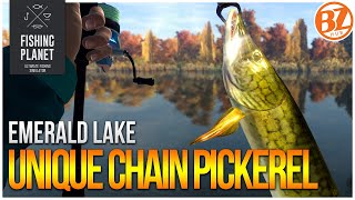 Unique Chain Pickerel of Emerald Lake  Fishing Planet Test Your Spot Series [upl. by Anilem127]