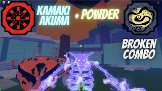 KAMAKI AKUMA  POWDER BROKEN COMBO  One Shot   Shindo Life [upl. by Katrina]