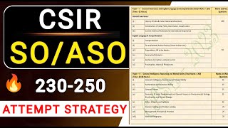 CSIR SOASO 230250 Attempt Strategy  CSIR SO ASO Preparation Strategy  csir strategy ssc [upl. by Elicul]