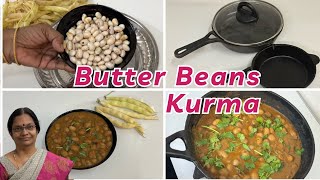 Cast Iron Fry Pan Skillet Review  Butter Beans Kurma  How to Season Cast Iron Pan  Cook and Store [upl. by Dorrej]