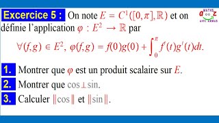 Exercice corrigé Espaces euclidiens  Produit scalaire orthogonalité et norme dun vecteur [upl. by Tihom]