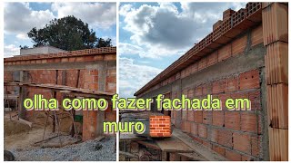 olha como fazer fachada em muro 🧱 [upl. by Jacob949]