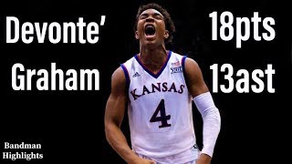 Devonte’ Graham Kansas vs West Virginia31018Highlights18pts 13ast [upl. by Clava]