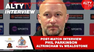 ALTRINCHAM Vs WEALDSTONE  Phil Parkinson  Post Match Interview  26032024 [upl. by Idurt]