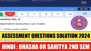 Sol Hindi Bhasha or Sahitya Ba program 2nd Semester Internal Assessment 35 Questions Solution 2024 [upl. by Comptom937]