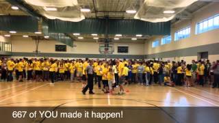 Worlds Largest Basketball Knockout Game  Aidan Knocks Out Cancer [upl. by Nomannic]